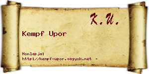 Kempf Upor névjegykártya